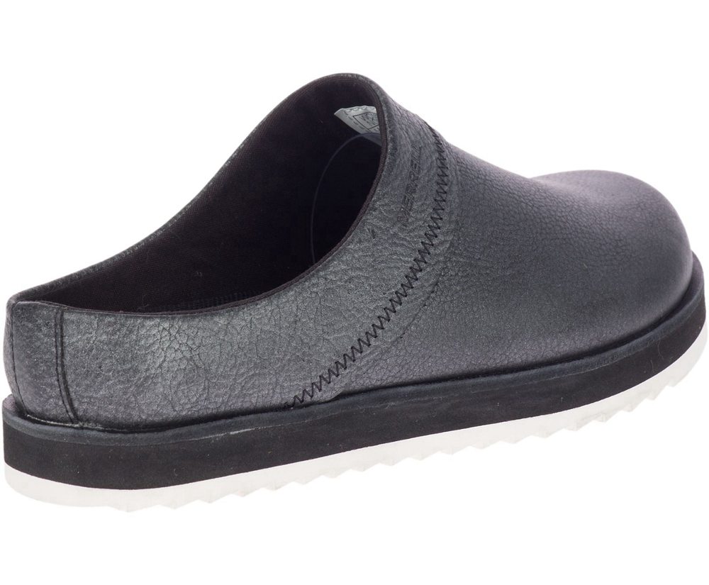 Slip On Senhora - Merrell Juno Clog Couro - Pretas - QTI589261